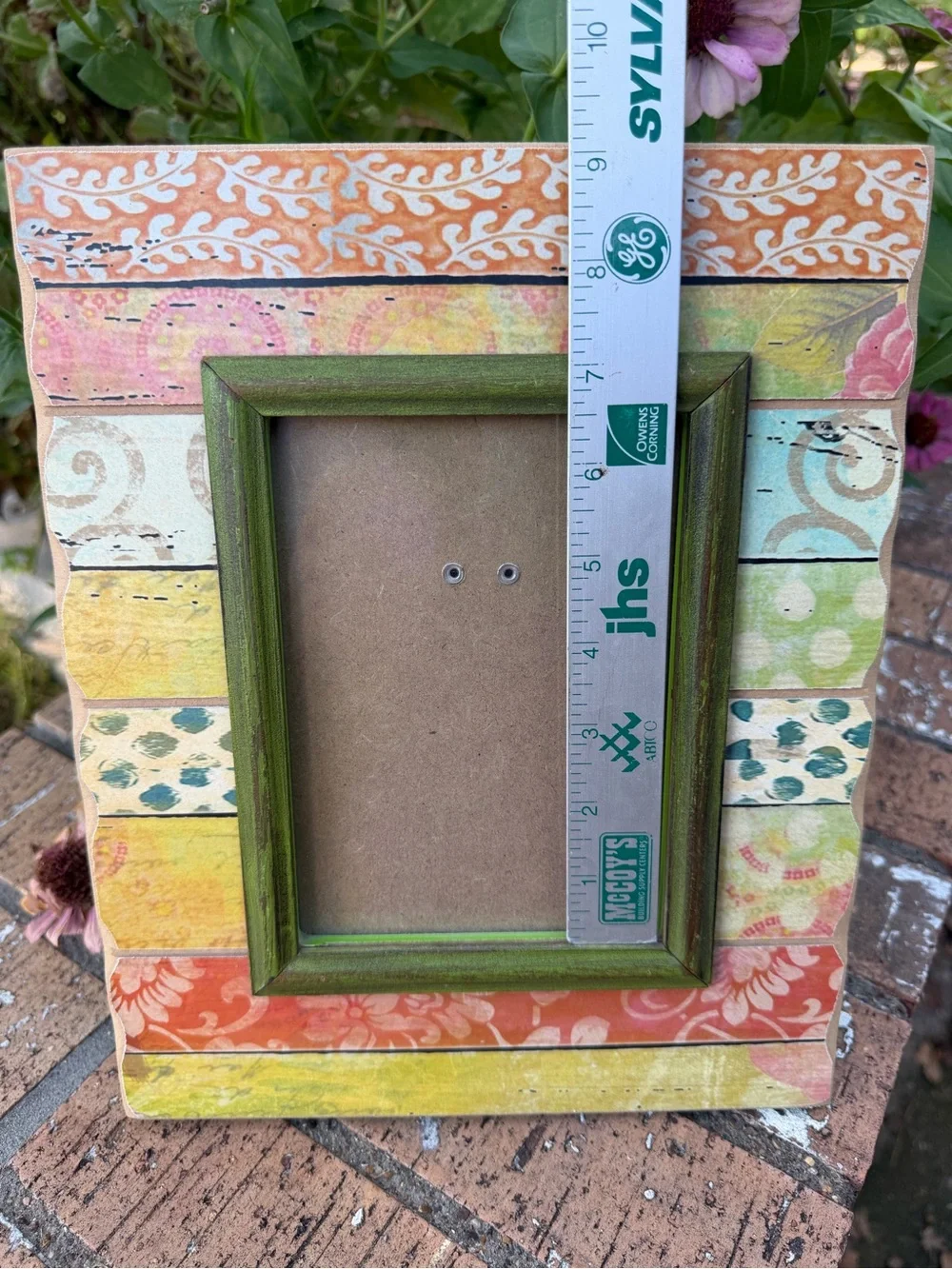 Boho-style Makes multi-patterned 5x7 picture frame Distressed Wooden Slats